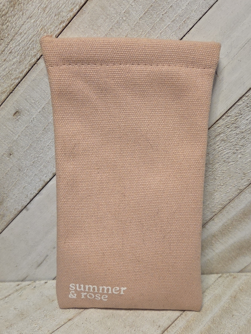 Summer & Rose Peachy Pink Canvas Empty Glasses Case